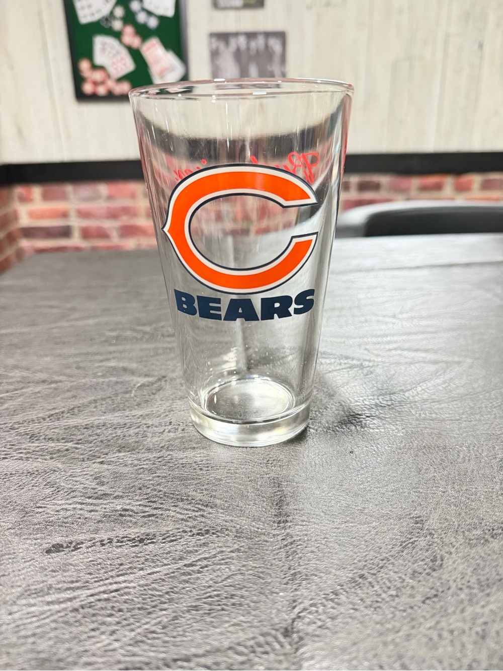 Budweiser Orange and Navy Chicago Bears Pint Glass
